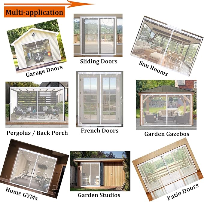 Magnetic Garage Door Screen Kit 16x8 FT White - Retractable Mesh Net Screen Door with Fiberglass Mesh for 2 Car Garage 16x8ft, Blocks Bugs & Provides Privacy - Perfect for Workshop Gym Patio