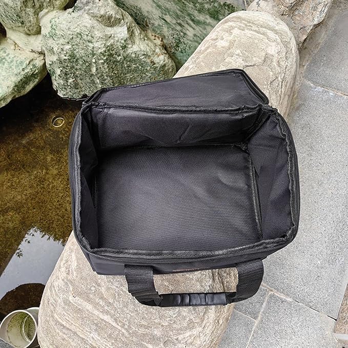 Muloo Portable Camping Cookware - Outdoor Carrying Picnic Tableware Organizers - Gas-Tank Oxford-Cloth Storage Bag - Easy to Use - Black