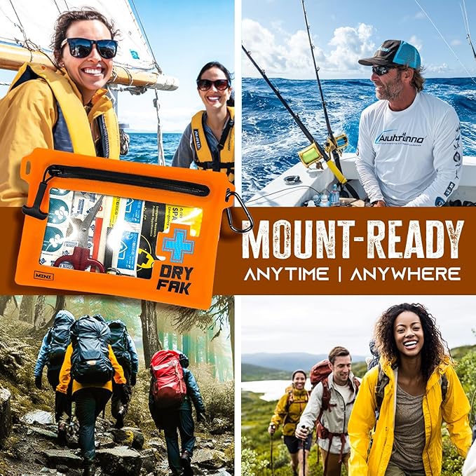 EVERLIT Ultralight Waterproof First Aid Kit, Boat First Aid Kit, Marine Medical Kit for Boating, Kayak, Backpacking, Hiking, Camping, Emergency Kit (Green)