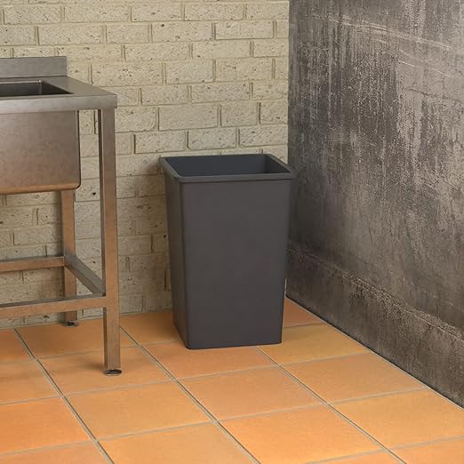 35 Gallon Grey Square Commercial Trash Can