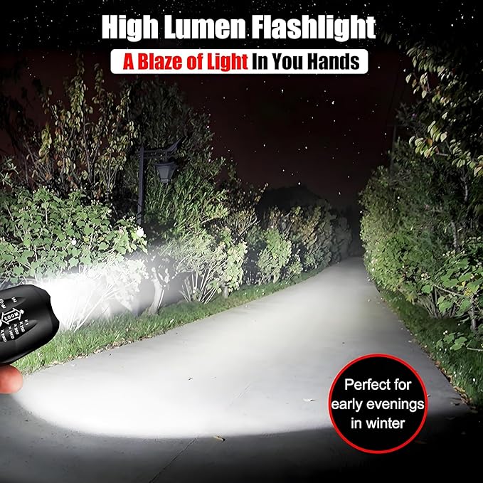 LED Flashlights 10 Pack, Bright Tactical Flashlight High Lumens with 5 Modes, Waterproof Zoomable Flash Light, Portable Torch for Camping Hiking Outdoor Home Emergency