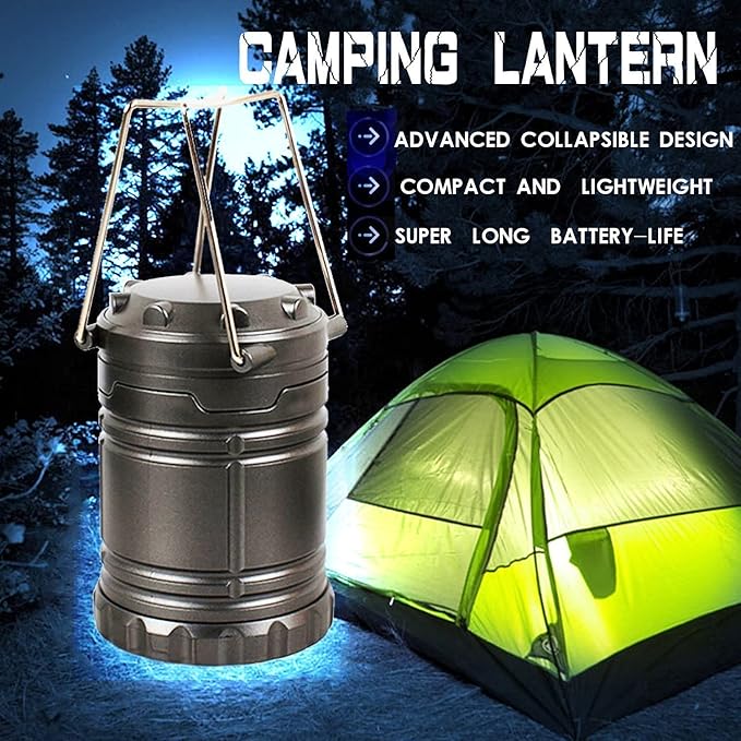Elevon Ultra Bright LED Collapsible Water Resistant Camping Lantern Flashlights
