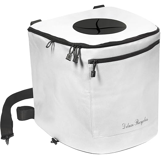 Portable Trash Can for Boating and Camping - Durable and Collapsible with Inner Bin - Kayak, Fishing, Beach, Hiking and Camping Essentials, Boat Accessories 8 Gallon Trash Can (White)