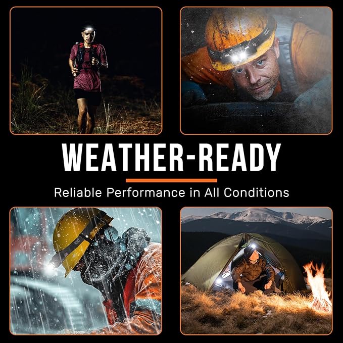 TDC Head Lamp Led Rechargeable Super Bright - USB-C Headlamp for Adults - Head Lights for Forehead - 1080 Lumen Head Flashlight - 10HR Battery for Hardhat, Camping, Hunting, Work