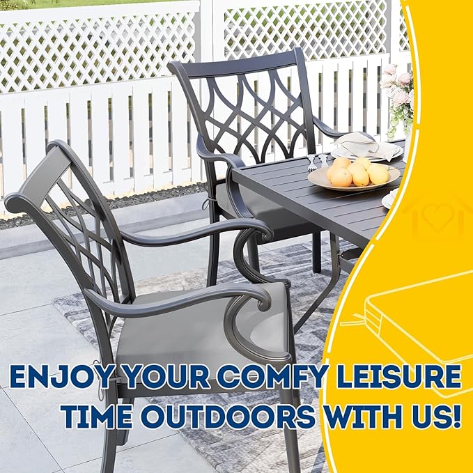 AAAAAcessories Outdoor Seat Cushions for Chairs, Waterproof, Fade-Resistant Patio Furniture Replacement Cushions, 18" x 18" x 2", Set of 2, Gray