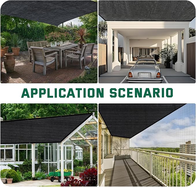 Kesfitt Garden 40% Shade Cloth, Resistant Sun Shade Net 20x48FT, Mesh Tarp with HDPE Material and Reinforced Grommets Shade Trap for Greenhouse, Plant, Pergola, and Backyard Patio Sunshade