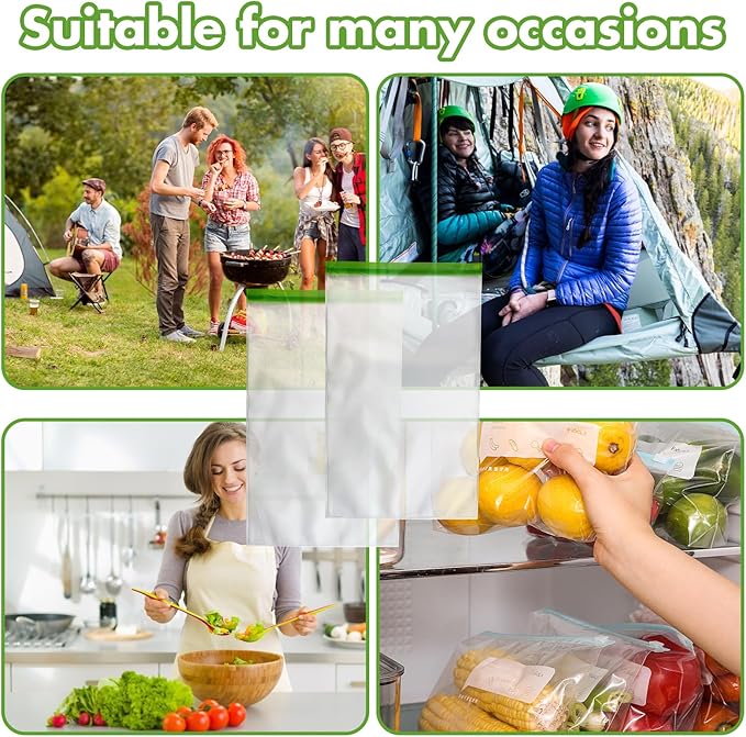 Bear Bags for Food Backpacking- Odor Proof Storage Bags 7.87 Mil Reusable No-Odor Ziplock Barrier Bags Fit Home Organization Camping, Food Storage (5pack)