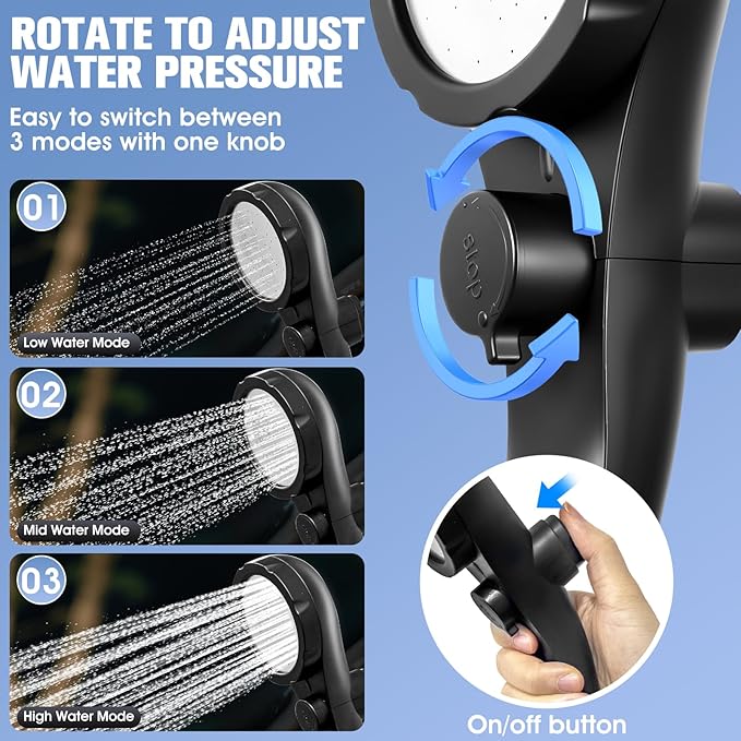 Portable Shower With Heater,6000Mah Rechargeable Portable Shower For Camping With 2000W Auto-Off Heater,4 Spray Modes,LED Display,Portable Shower Pump,Outdoor Shower For Camping,Hiking,Travel,Car,Pet