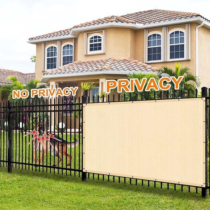 Artpuch 90% Sun Shade Cloth, 12 x 20 FT Pergola Shade Cover Canopy with Grommets, Sun Screen Fabric Tarp for Patio, Outdoor, Garden, Backyard, Wheat