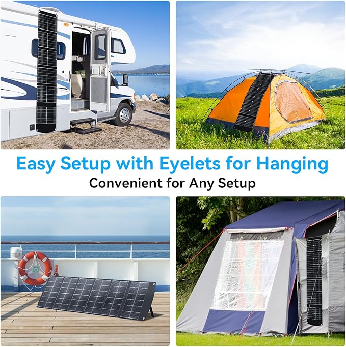 Ecosonique 200W Portable Solar Panel for Power Stations, Foldable & Lightweight with Kickstand, USB-C PD3.0 & USB-A QC3.0, MC4 & Multi-Output for Solar Generators, RVs, Camping, and Outdoor Use