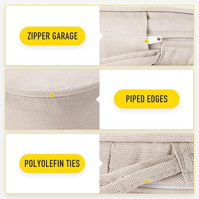 SUNROX Gel Memory Foam Chair Cushions, FadeShield Water-, Stain-Resistant Durable Reversible Seat Cushion Pads with Ties for Indoor/Outdoor Kitchen Dining Office, 17"x16", Set of 4, Cream