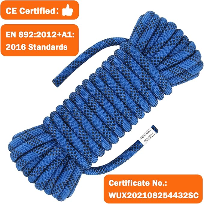 AOLEBA 10.5 mm Static Climbing Rope 10M(32ft) 20M(64ft) 30M(96ft) 50M(160ft) 70M(230ft) Outdoor Rock Climbing Rope, Escape Rope Ice Climbing Equipment Fire Rescue Parachute Rope