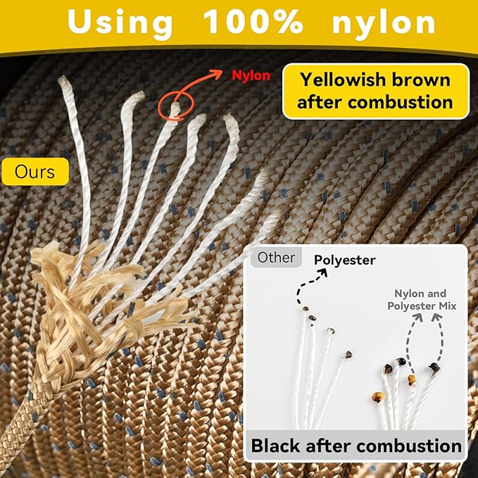 HIKEMAN Reflective Tent Rope Guyline - 4M Camping Guide Ropes,3mm Tent Guy Ropes Cord with Aluminum Tensioners Adjuster for Outdoor Camping Hiking Caravan Awning Tents (Coffee, 3mm)