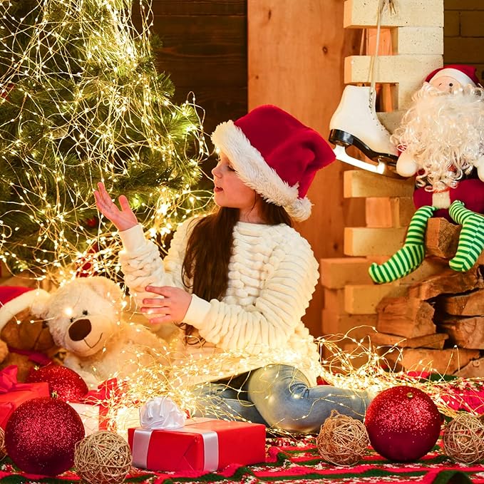 Macarrie 6 Pcs USB String Lights 33 ft 100 LED Fairy Lights Powered String for Christmas Indoor Outdoor Wedding Party Tree Home Festival Garden Decoration (Warm White)