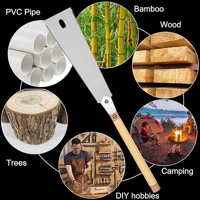 10” SK5 Blade Hand Saw, Double Edge 3 Side Grinding Teeth Japanese Pull Saw, Impulse Hardening Steel Teeth,Sharp and Light Woodworking Tools Gift for Men Women Carpenter and DIY Hobbyist