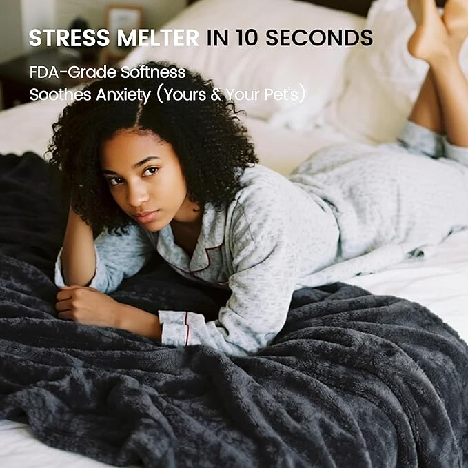 gogobunny Waterproof Bed Blanket, Reversible Sherpa Fleece Throw Blanket for Dog Puppy Cat, Furniture Cover Protects Bed Couch Sofa from Liquid Pee and Pet Fur (Dark Grey, 60x80 inches)