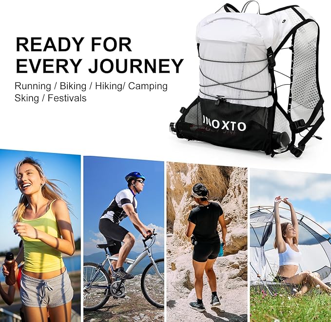 Running Hydration Vest Backpack, Lightweight Water Backpack with 1.6L Water Bladder Daypack for Women Men,Adjustable Running Vest Pack for Trail Running Hiking Cycling Race Marathon