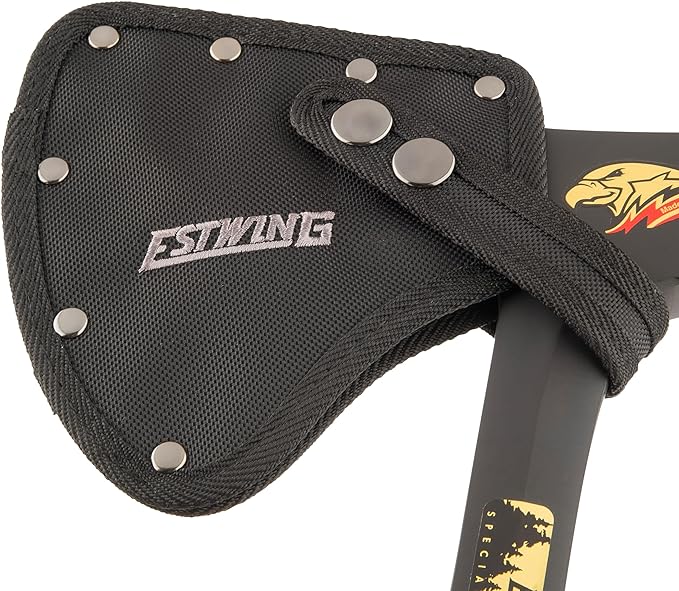 ESTWING Special Edition Camper's Axe - 16" Hatchet with Forged Steel Construction & Shock Reduction Grip - E44ASE