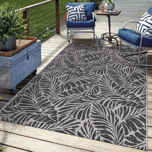 Keen Home Design Terrace Outdoor Area Rug - 8x10 Washable Indoor/Outdoor Rug for Patio, Kitchen, Balcony, Beach, Garden, Deck and Porch, Size: 7'7"x10'