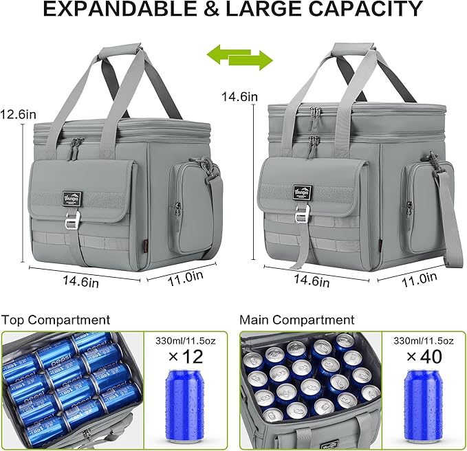 36L Large Soft Cooler Insulated Cooler Bag Soft Sided Collapsible Coolers for Travel, Camping, Beach. Leakproof, Waterproof, Expandable, 36L