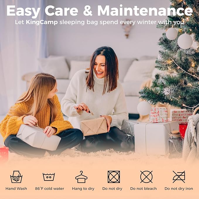 KingCamp Sleeping Bag for Adults, Cold Weather & Warm Extra Wide Big & Tall XL Portable Waterproof Flannel Sleeping Bags, Essentials Gear Accessories for Camping Backpacking Hiking Indoor & Outdoor