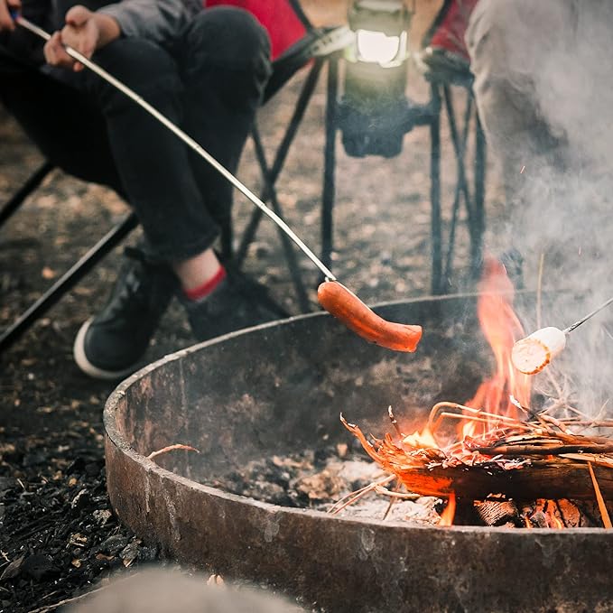 MalloMe Smores Sticks for Fire Pit Extra Long - Marshmallow Roasting Sticks Smores Kit -Smore Skewers Hot Dog Fork Campfire Cooking Equipment, Camping Essentials,Outdoor Campfire Accessories 45"20Pack