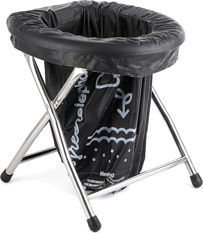 Green Elephant Portable Camping Toilet Bags – Compostable Potty Bags for Portable Toilet, Wag Bag Human Waste Kit, Fits 5-Gallon Buckets, Biodegradable Outdoor Waste Solution, 15 Count, 8 Gal