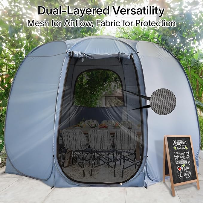 Alvantor Pop Up Screen Tent House Room Instant Outdoor Camping Canopy Sun Shelter Gazebo for Patio, Backyard & Deck, Privacy Tent(2-10 People, 8'x8' 10'x10' 12'x12')