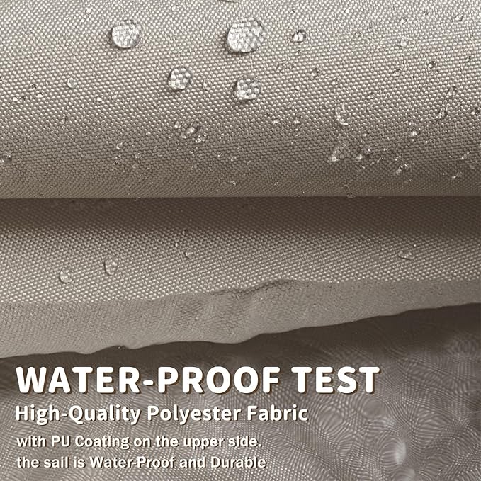 LOVE STORY Waterproof 10'x10'x14' Triangle Taupe Sun Shade Sail Cannoy UV Resistant for Outdoor Patio Garden Backyard (We Make Custom Size)