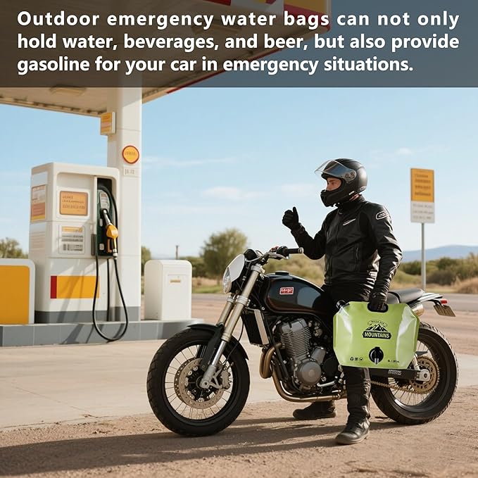 Collapsible 8L Water Storage Bag, BPA-Free Portable Folding Water Jug with Adjustable Faucet, Leakproof Emergency Water Bag for Camping, Hiking, Riding, Outdoor Sport (GREEN, 4)