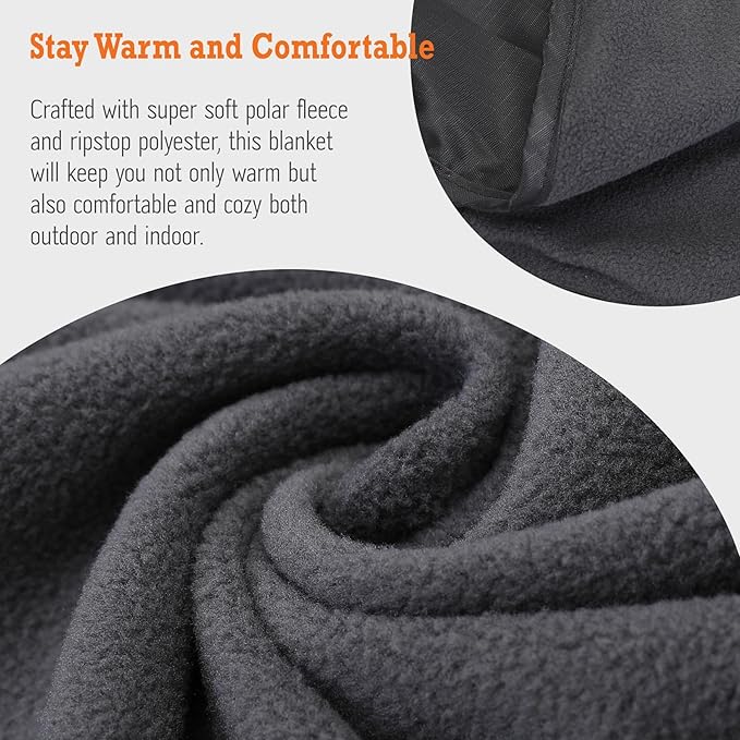 4-in-1 Large Camping Blankets - Waterproof, Windproof Fleece Outdoor Blankets for Stadium, Sports, Car, Concert - 81"x57", Portable (Camouflage)