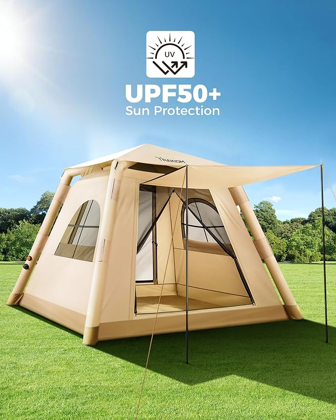 Inflatable Tents for Camping 2/4 Person, Easy Set Up Camping Tent with Automatic & Manual Pump, Waterproof Blow Up Tent for Family Outdoor