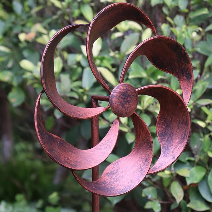 360 Degree Swivel Metal Wind Spinner Single Blade Willow Leaves Classic Outdoor Decor for Garden Patio Lawn Yard 48x10 Inches