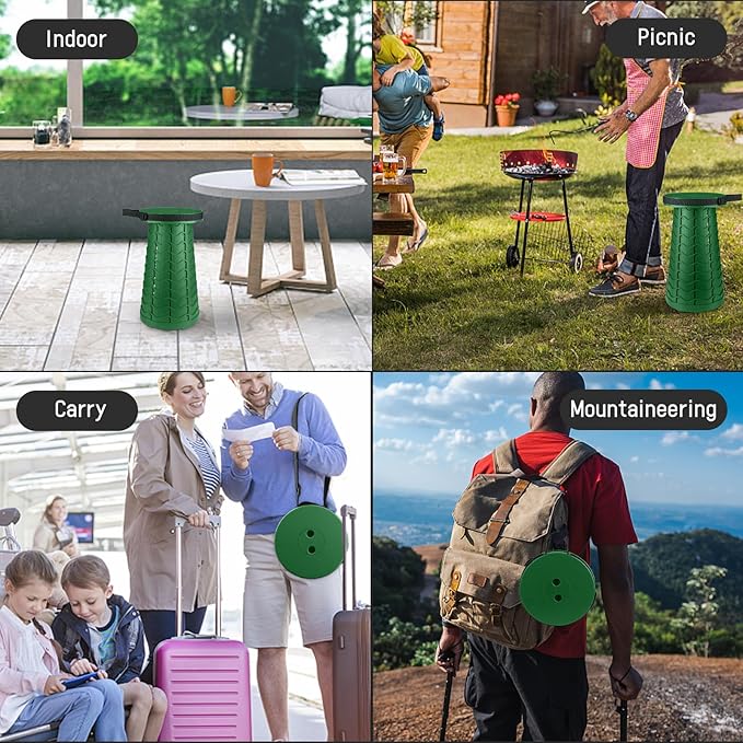 FoldingStool Colorful Stool Body Portable Collapsible Stool Seat Max Load Capacity 397lbs, Telescopic Folding Stools Retractable Stools for Adult Camping Hiking Travel Outdoor BBQ