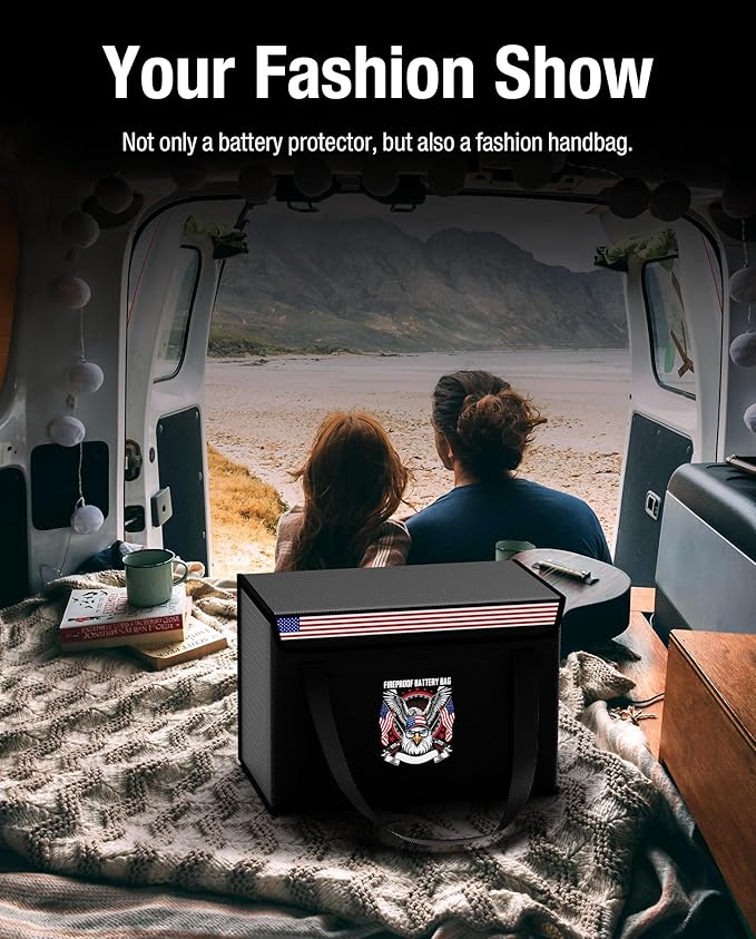 Fireproof Explosionproof Lipo Battery Safe Bag - Large Capacity Ebike Battery Storage Guard Pouch for Charging & Storage - Waterproof Protective Case for Ebike & Lithium Batteries(14x7.9x9.4 Inches)