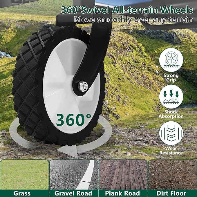 Folding Wagon Cart with Wheels and Tailgate, 330 lbs 120 l Capacity, Adjustable Handle, Portable Collapsible Utility Wagon Cart for Groceries, Outdoor Camping, Shopping, Garden (Blue)