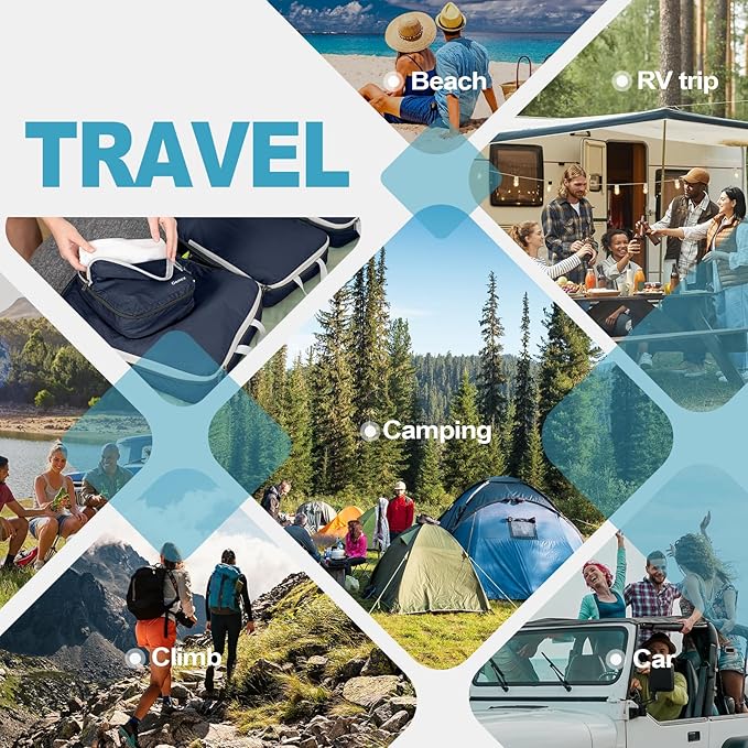 Gonex Compression Packing Cubes, 3pcs/4pcs Expandable Storage Travel Luggage Bags Organizers