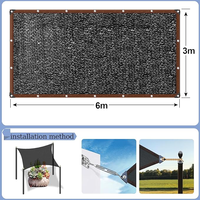 Shade Cloth - 70% Garden Shade Mesh Net with Grommets Outdoor Sun Shade Cover for Plant Pergola Patio Greenhouse Chicken Coop(10x20ft)