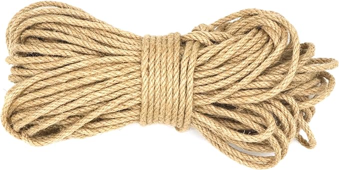4mm x 300 Feet Natural Jute Rope, Twine for Gardening Tomato Climbing Plant Tie Floristry Crafts Gift Wrapping Packing Decor