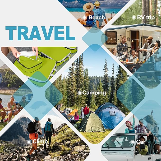 Gonex Compression Packing Cubes, 3pcs/4pcs Expandable Storage Travel Luggage Bags Organizers