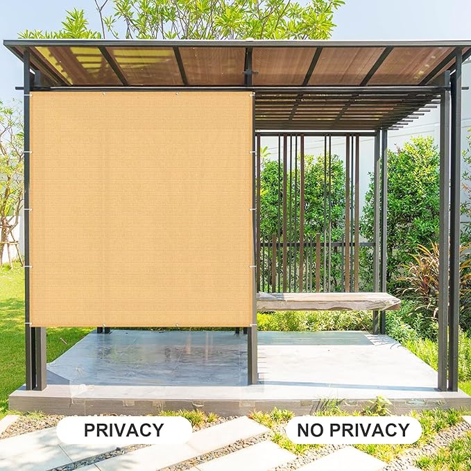 Cool Area Sun Shade Cloth with Grommets 16×20 FT Shade Panel Shade Tarp Screen Fabic for Outdoor Patio Pergola Cover Deck Garden, Sand (Customized)