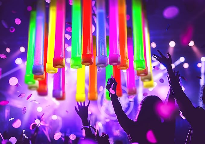 PartySticks Glow Sticks Party Supplies for Kids and Adults (30pk Assorted) - 6 Inch Bulk Glow Light Up Sticks Party Favors, Glow in the Dark Party Decorations, Waterproof Nontoxic Glow Necklaces