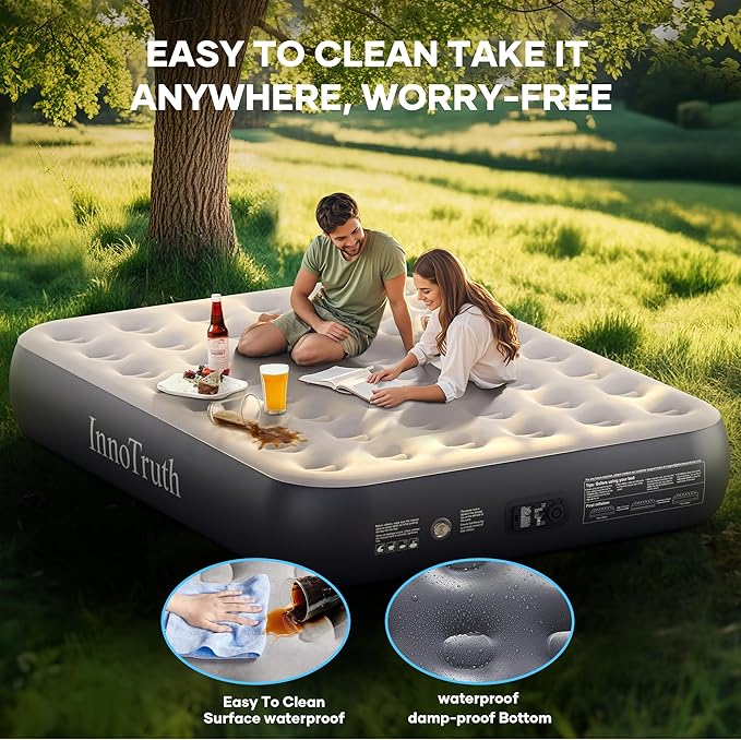 InnoTruth Camping Air Mattress Bed, Full Size with Built in Pump, Family Choice Award Winner-Ideal for Travel & Outdoor