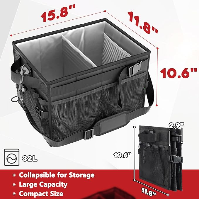 FANGSUN Grill Caddy, BBQ Caddy with Paper Towel Holder, Picnic Griddle Caddy for Outdoor Camping, Barbecue Accessories Storage Organizer for Utensil Grilling Tool, Must Have for Camper Tailgating Rv
