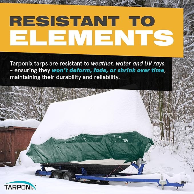 6' x 10' Dual-Sided Heavy-Duty Tarp – 10 Mil Tear-Resistant Green & Black Cover with Reinforced Edges and Anti-Rust Grommets