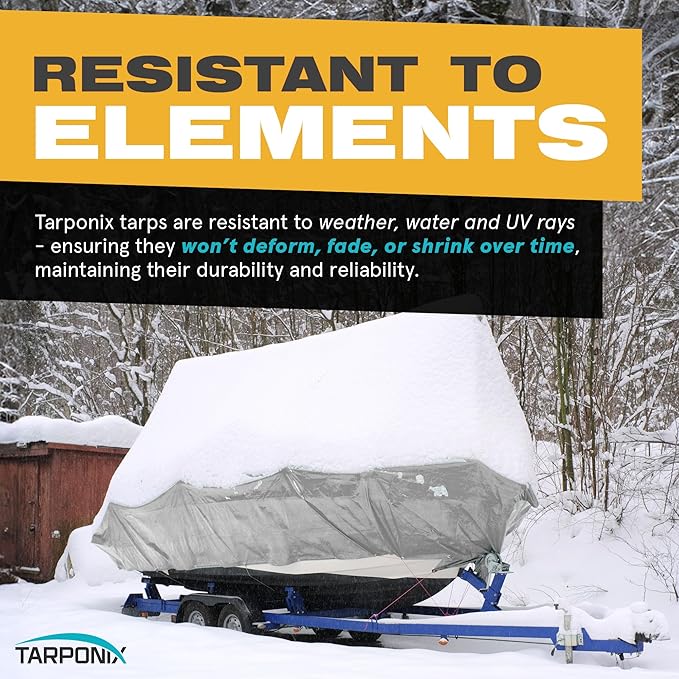 12' x 16' Dual-Sided Heavy-Duty Tarp – 10 Mil Tear-Resistant Silver & Black Cover with Reinforced Edges and Anti-Rust Grommets