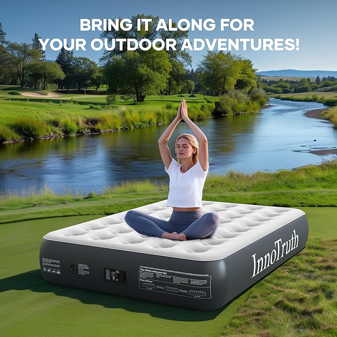 InnoTruth Camping Air Mattress Bed, Full Size with Built in Pump, Family Choice Award Winner-Ideal for Travel & Outdoor