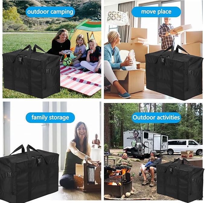 Travel Duffel Bag,75L For Spirit Airlines Foldable Travel Duffle Bag Tote,RicoRich Carry on Luggage Sport Duffle for Weekender/Vacation/Camping/Beach/Tent(Black)