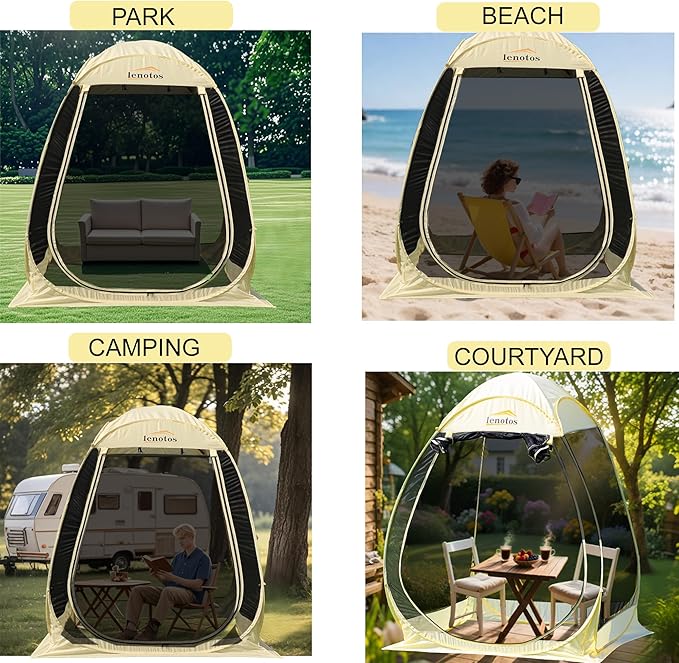 Pop Up Screen House, 6'x6' Outdoor Screen Tent for Camping, Screened Gazebo with Mosquito Netting, Carry Bag