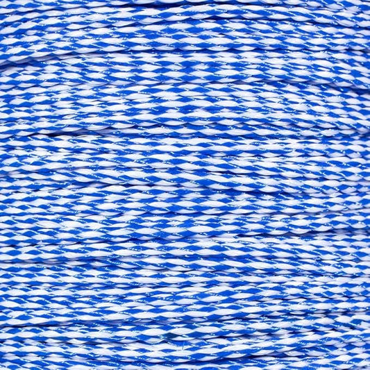 Hollow Braid Polypropylene Rope (1/4 Inch, 50 Feet, Blue and White) - Barrier Rope - Trail Marking, Crowd Control, Golf Courses